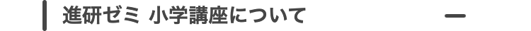 進研ゼミ　小学講座について